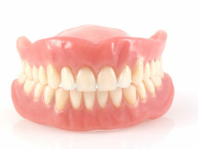 Dentures isolated on a white background.